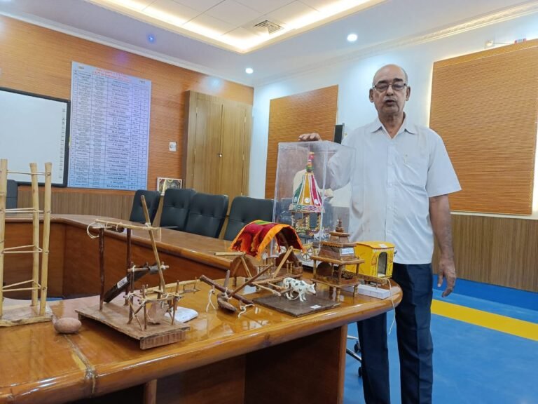 **Woodworking Skills Session**   Mishrashaala founder trains students at Cuttack's Government ITI.
