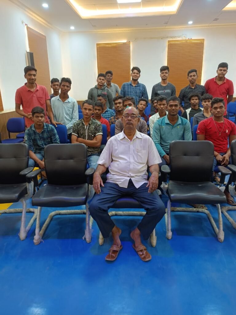 **Woodworking Skills Session**   Mishrashaala founder trains students at Cuttack's Government ITI.